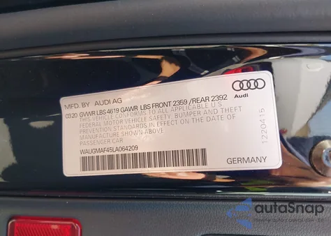 2020 Audi A4 Premium z USA, uszkodzony, nr VIN WAUGMAF45LA064209